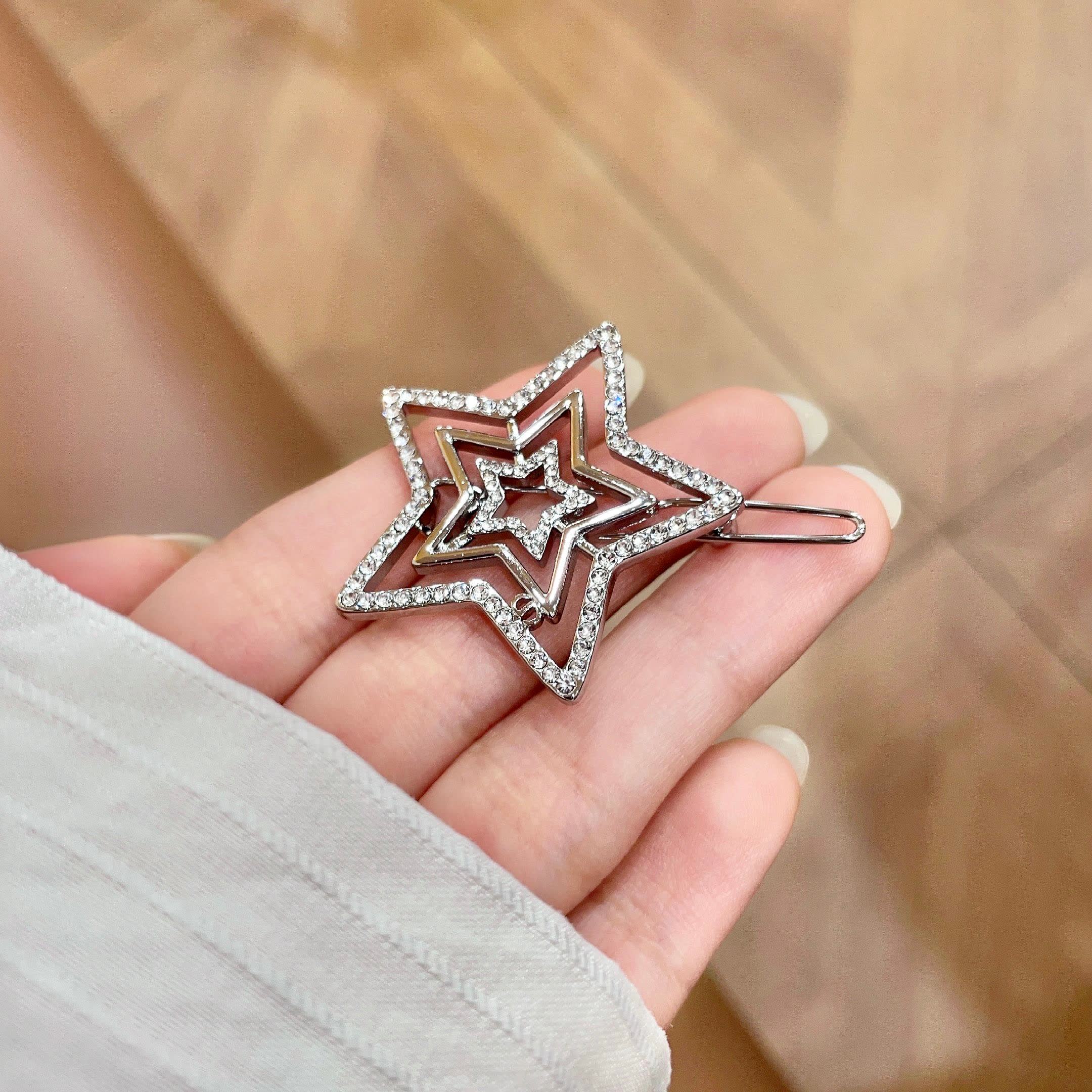 Dior Silver Star Hair Clip